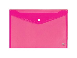 PASTA MALOTE PLASTICO A4 C/ BOTAO - ROSA