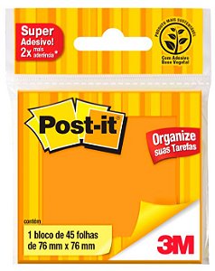 NOTA ADESIVA 76X76 45FLS 3M - LARANJA