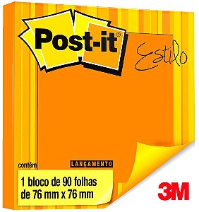 NOTA ADESIVA 76X76 90FLS 3M - LARANJA