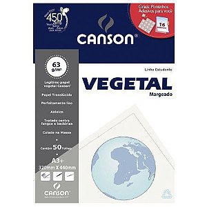 PAPEL UNID VEGETAL A3 C/ MARGEM CANSON - 60G