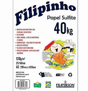 PAPEL UNID DESENHO A3 FILIPINHO 40K 120G