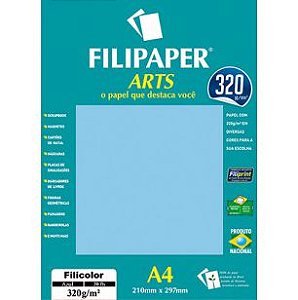 PAPEL UNID A4 FILICOLOR AZUL CLARO 320G (POR UNIDADE)