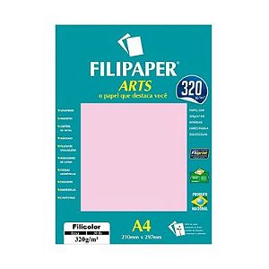 PAPEL UNID A4 FILICOLOR ROSA 320G (POR UNIDADE)