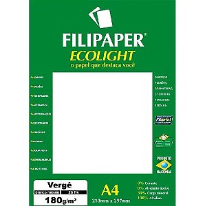 PAPEL UNID A4 VERGE ECOLIGHT BRANCO 180G