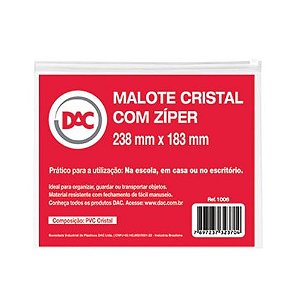 PASTA MALOTE ZIPLOCK M 238MMX183MM DAC - CRISTAL