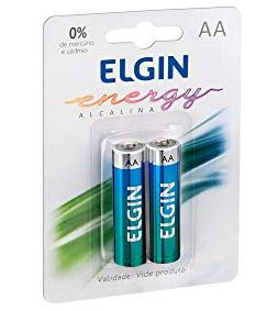 PILHA ELGIN ALCALINA AA LR6 - 1.5V C/2 UNIDADES
