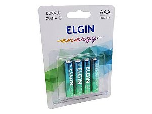 PILHA ELGIN ALCALINA AAA LR03 - 1.5V C/4 PILHAS
