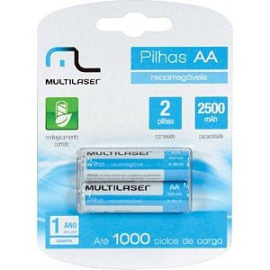 PILHA RECARREGAVEL MULTILASER AA C/2 -