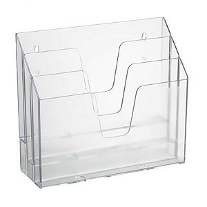 PORTA REVISTAS ACRIMET 3 DIVISORIAS - CRISTAL