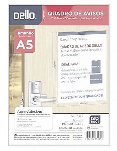 QUADRO DE AVISOS A5 CRISTAL C/ FITA DUPLA FACE