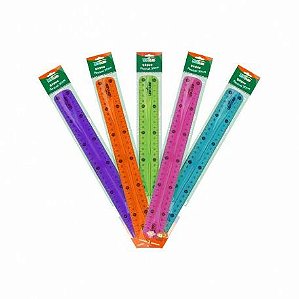 REGUA DE PLASTICO 30CM SIVO FLEXY - CORES