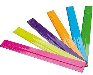 REGUA PLASTICA 30CM DELLO SERENA - CORES - unidade