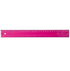 REGUA PLASTICA 30CM ROSA - DELLO