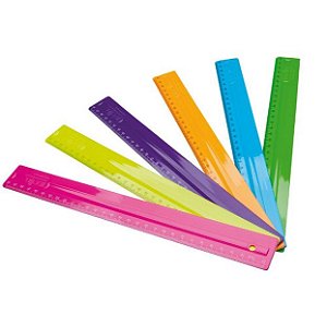 REGUA PLASTICA 30CM SORTIDA - DELLO