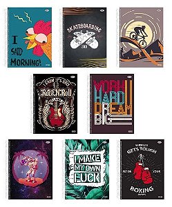 CADERNO A4 ESPIRAL BOMD+ MASC SD 160FLS - CAPAS DIVERSAS