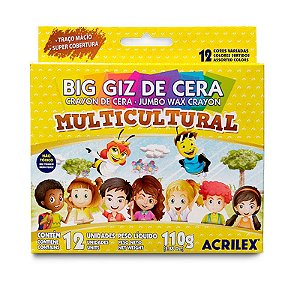 GIZ DE CERA ACRILEX MULTICULTURAL - 12 CORES