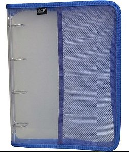 PASTA ACP A4 ZIPER 4 FUROS - AZUL
