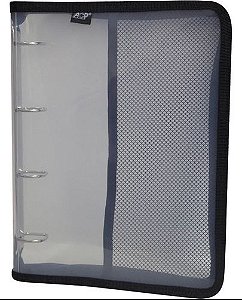PASTA ACP A4 ZIPER 4 FUROS - PRETA