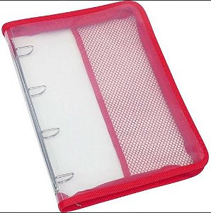 PASTA ACP A4 ZIPER 4 FUROS - VERMELHA