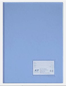 PASTA CATÁLOGO A4 C/ 20 ENVELOPES E VISOR - AZUL PASTEL