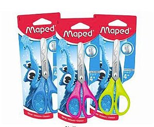 TESOURA ESCOLAR MAPED 13CM SEM PONTA STAINLESS - CORES