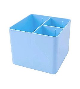 PORTA OBJETOS DELLO COM 3 DIVISORIAS - AZUL PASTEL