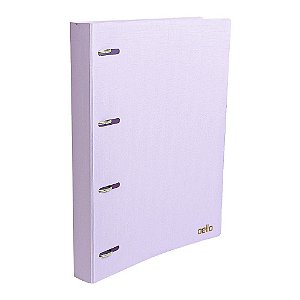 PASTA FICHARIO A4 COM 4 ARGOLAS DELLO LINHO SERENA - LILAS PATEL