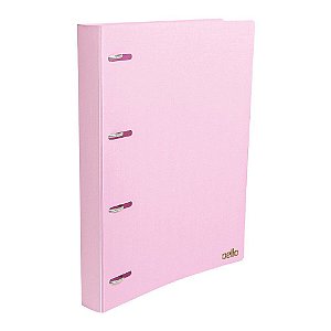 PASTA FICHARIO A4 COM 4 ARGOLAS DELLO LINHO SERENA - ROSA PASTEL