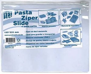 PASTA ZIPER SLIDE YES 185MMX235MM - CRISTAL