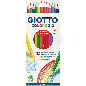 LAPIS DE COR GIOTTO 3.0 12 CORES + APONTADOR + LAPIS GRAFITE PRETO