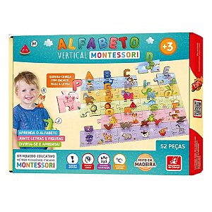 ALFABETO VERTICAL MONTESSORI: QUEBRA-CABEÇA EDUCATIVO