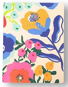 PLANNER PERMANENTE REVISTA POLEN MENSAL 19X25 FLORES OFF WHITE