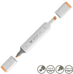 MARCADOR ARTISTICO CIS GRAF DUO - LARANJA FLUORESCENTE 122