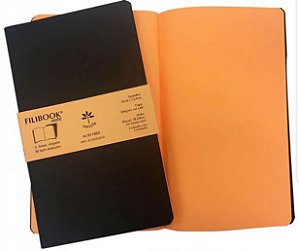 CADERNETA FILIBOOK LUMI S/P CAFE/LARANJA 80G 21x12,5 30FLS - 2 UNIDADES