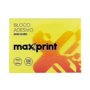 NOTA ADESIVA MAX PRINT 76MM X 102MM NEON AMARELO 100FLS