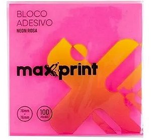 NOTA ADESIVA MAX PRINT 76MM X 76MM NEON ROSA 100FLS