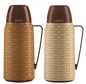 GARRAFA TERM RATTAN 1L CREME / MARROM