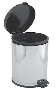 LIXEIRA ACO INOX C/PEDAL E CESTO 10,5 LTS