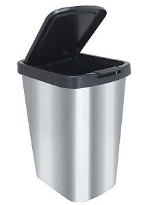 LIXEIRA COM LABEL INOX C/ CLICK 9 LTS