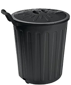 CESTO FECHADO 100 LTS C/RODAS - PRETO