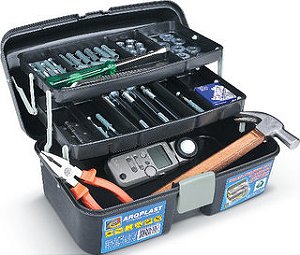 MALETA MULTIUSO PRETA C/ 2 BANDEJAS