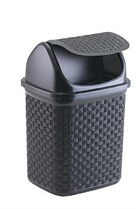 LIXEIRA DE PIA BASCULANTE RATTAN 4,5L PRETO