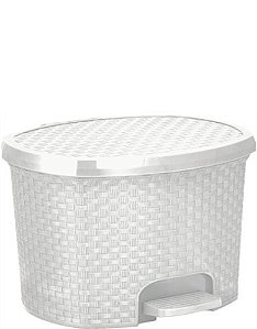 LIXEIRA C/ PEDAL 06L RATTAN BRANCA