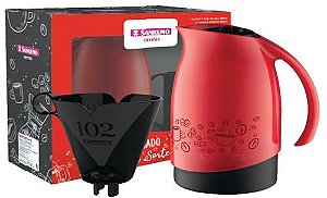 CJ BULE 700 ML + SUP P/ FILTRO DE CAFE 102 VERM