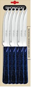 SINTONIA GLITTER AZUL- FACA CARNE C/ 06 PC