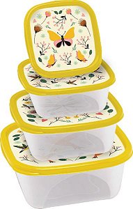 CJ ORGANIZ QUAD 4 PCS 230/390/690/1200 ML FLORAL