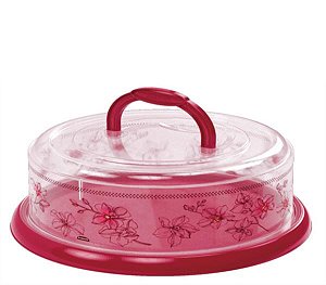 BOLEIRA RED C/ ALCA E ROSCA MARMORE FLORAL - 28,5X12CM