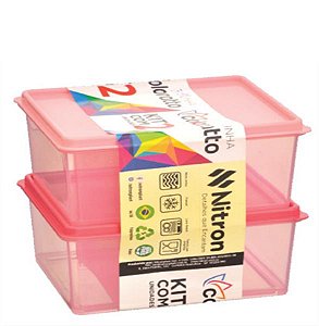 KIT C/ 2 POTES 450 ML FIT RETANGULAR DEGRADE