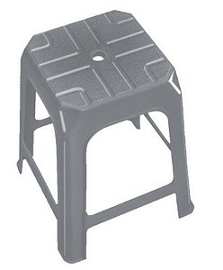 BANQUETA CINZA (SUPORTA ATE 70 KG)