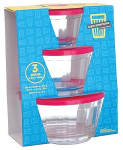 AMERICANO JG TIGELAS C/ TAMPA 3PC - CAIXA C/ 6 PEÇAS